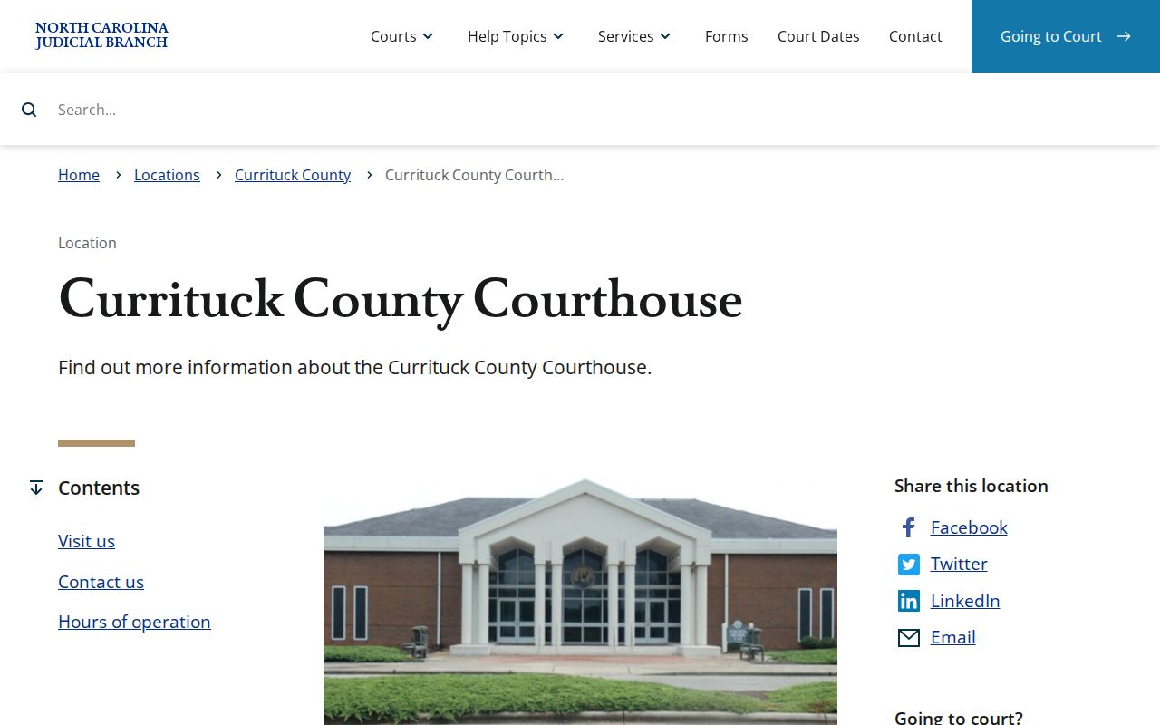 Currituck County court docket active courthouse
