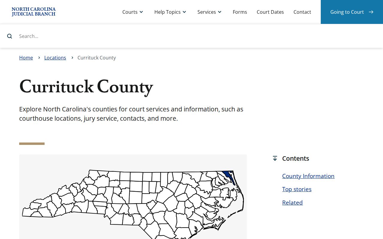 Currituck County court docket Judicial Branch services
