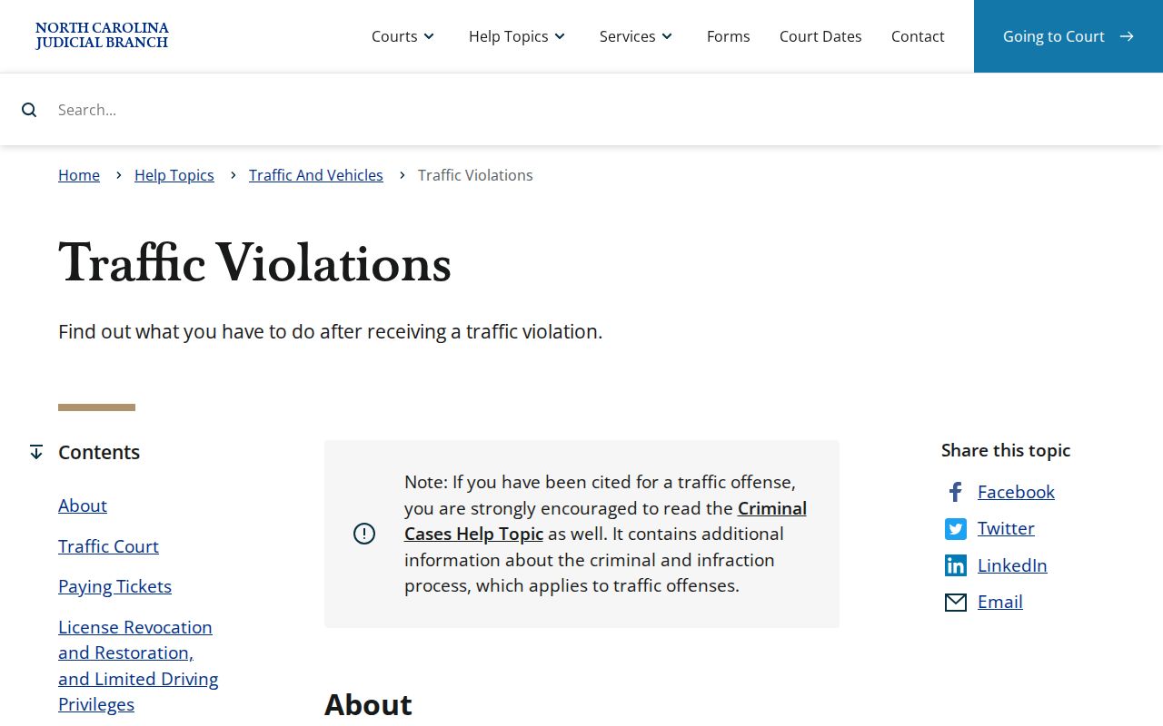 Currituck traffic court records citation and traffic-violations guidance